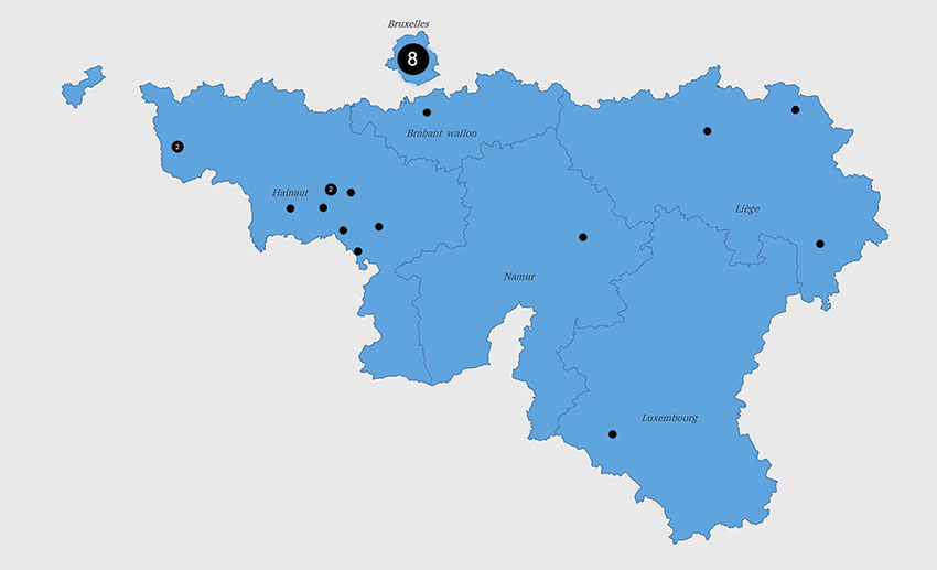 Répartition géographique des participants (2018)